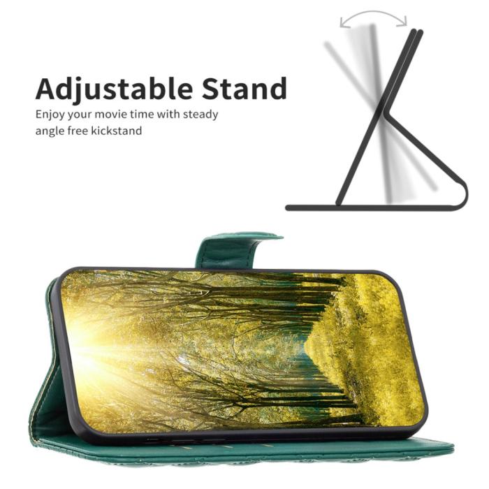 Bild 2, Motorola Moto G55 5G Fodral Diamond Läder Grön