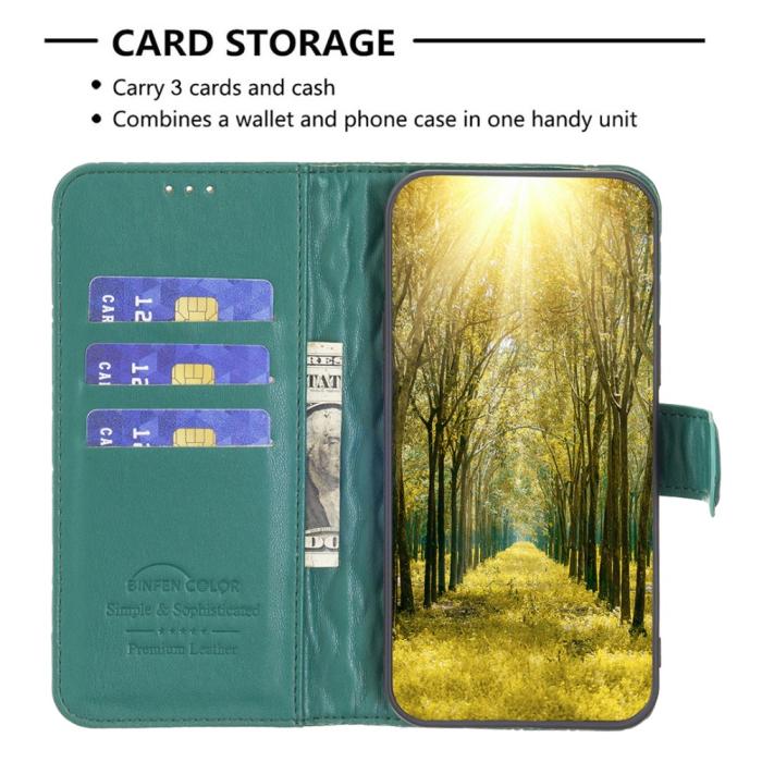 Bild 3, Motorola Moto G55 5G Fodral Diamond Läder Grön