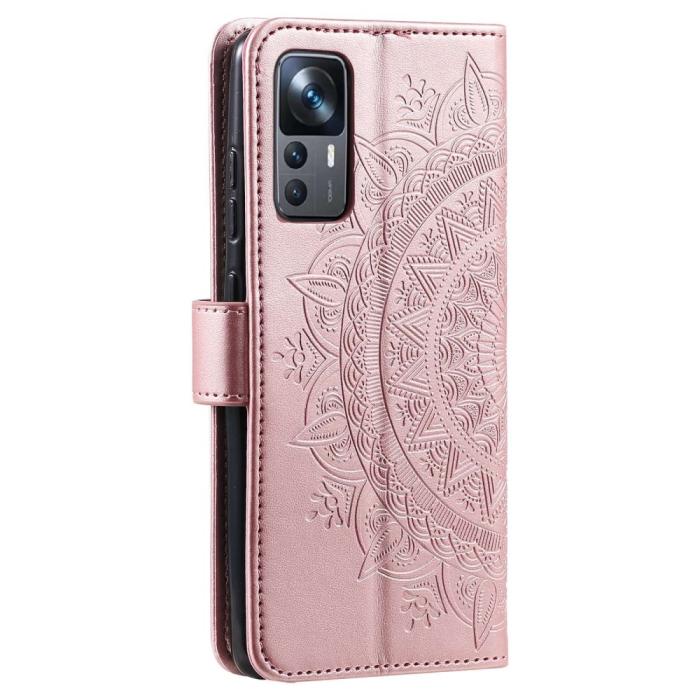 Bild 6, Xiaomi 12T / 12T Pro Fodral Mandala Läder Roséguld