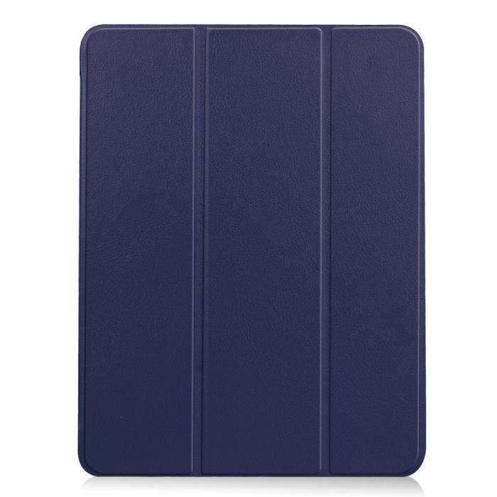 Bild 2, iPad Air 2025-2020 Fodral Tri-Fold Litchi Mörk Blå