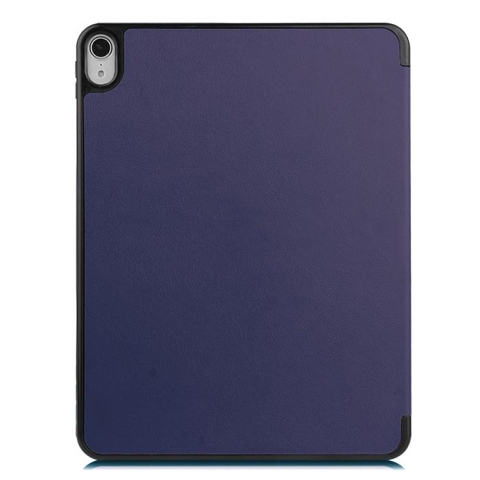 Bild 3, iPad Air 2025-2020 Fodral Tri-Fold Litchi Mörk Blå