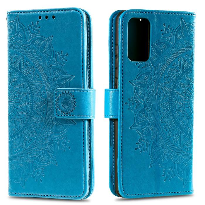 Bild 1, Samsung Galaxy A02s - Mandala Läder Fodral - Blå