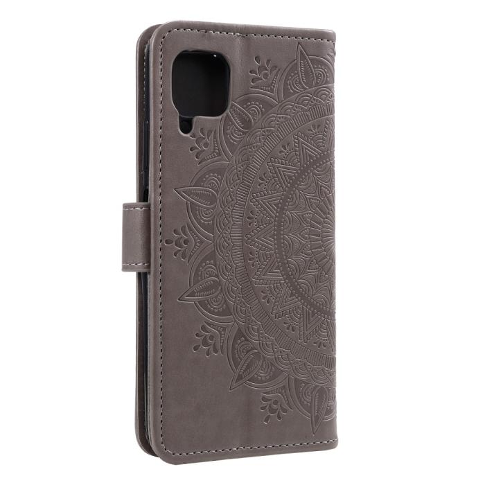 Bild 5, Samsung Galaxy A12 - Mandala Läder Fodral - Grå