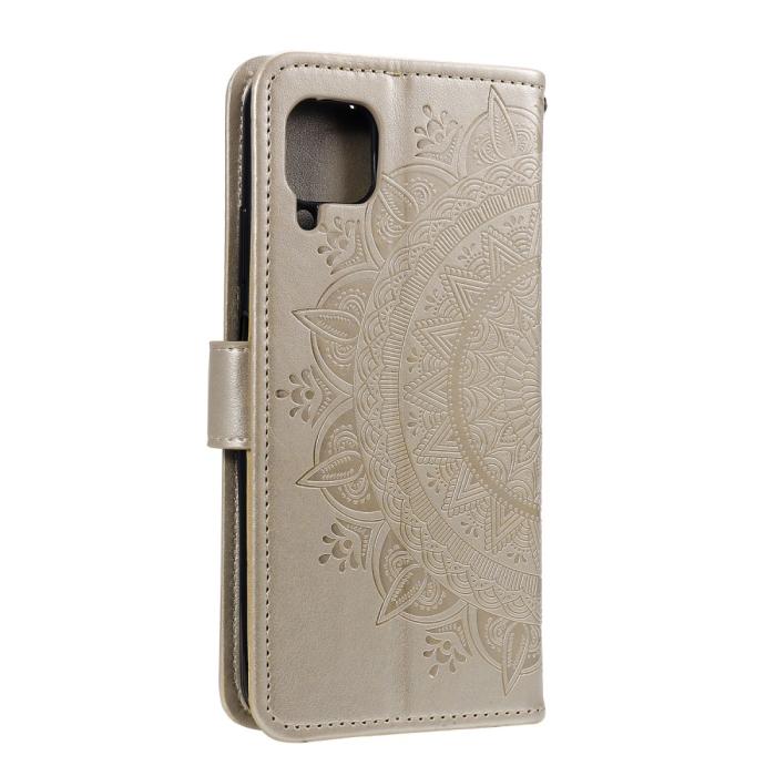 Bild 5, Samsung Galaxy A12 - Mandala Läder Fodral - Guld