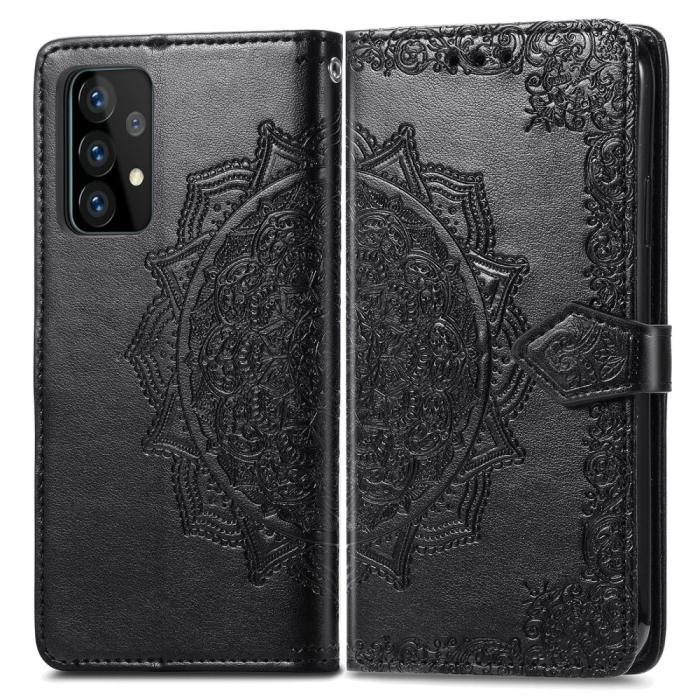 Bild 2, Samsung Galaxy A72 - Mandala Flower Fodral - Svart