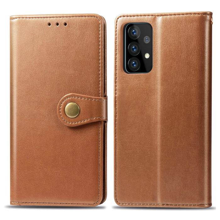 Bild 2, Samsung Galaxy A72 - Solid Plånboksfodral - Brun