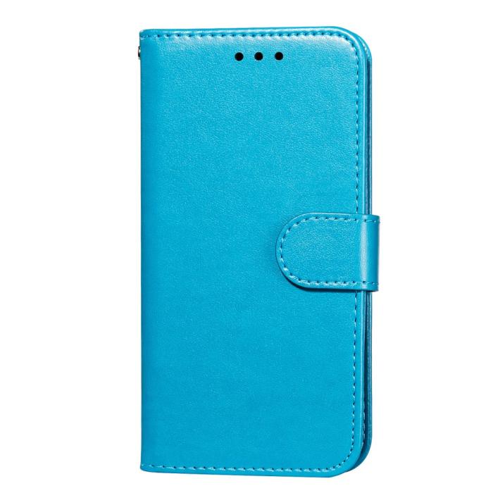 Bild 4, Samsung Galaxy A22 5G - Solid Läder Fodral - Blå