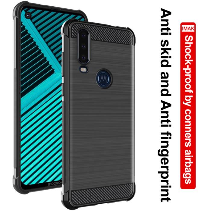 Bild 2, Motorola One Action - IMAK Vega Airbag TPU Skal - Svart