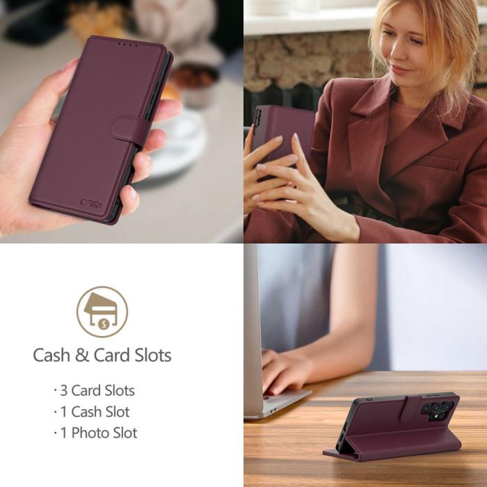 Bild 3, Tech-Protect Galaxy A26 5G / A17 Fodral Läder Mulberry