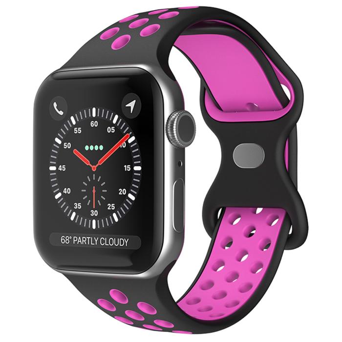 Bild 2, Sportarmband Dual-Color Apple Watch 42/44/45/49 mm (M/L) Svart/Lila