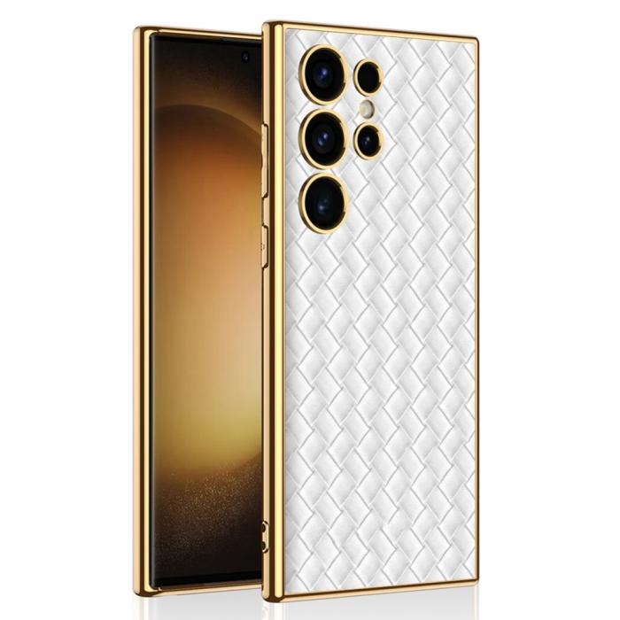 Bild 1, GKK Galaxy S24 Ultra Skal Vävd Hybrid Läder Vit