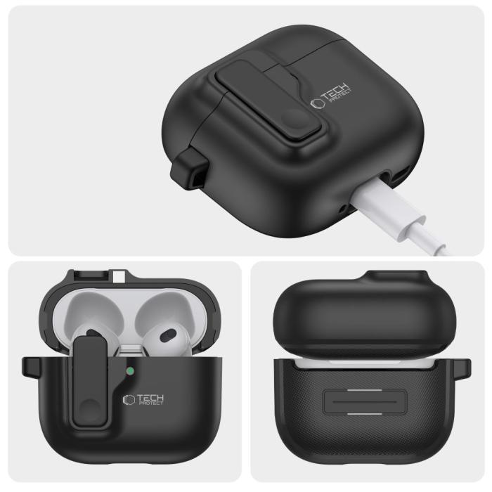 Bild 4, Tech-Protect AirPods 4 Skal Slim Hook Svart