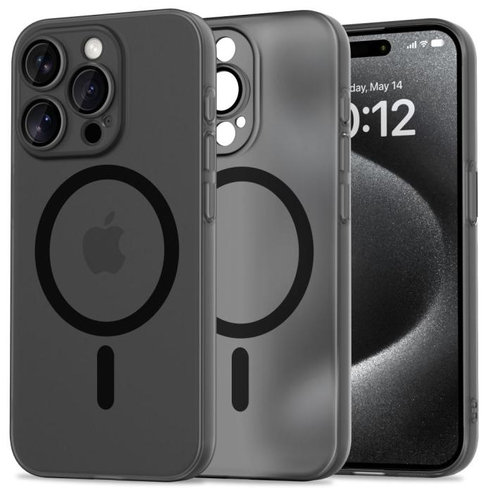 Bild 1, Tech-Protect iPhone 15 Pro Skal MagSafe MagSlim Matt Svart