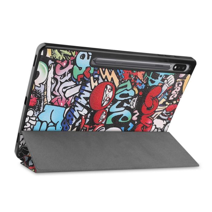 Bild 2, Samsung Galaxy Tab S7 Plus / Tab S8 Plus Fodral Tri-Fold Pennhållare