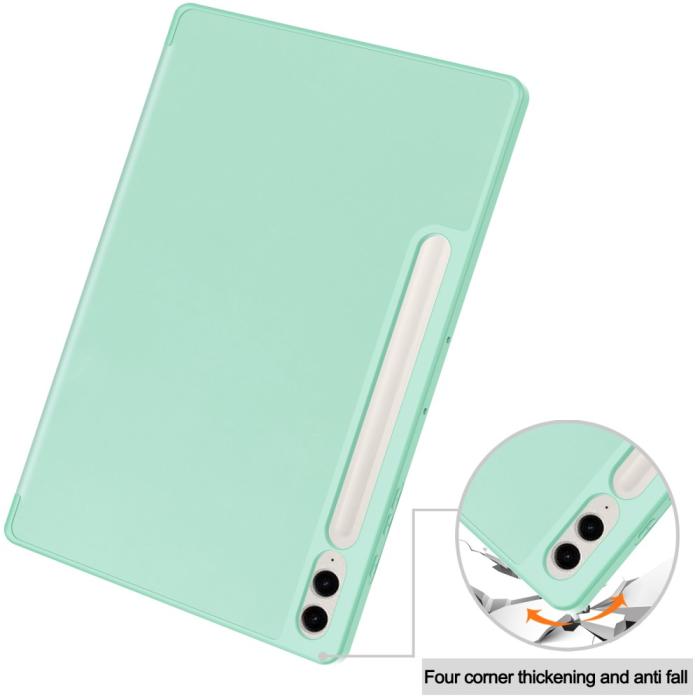 Bild 6, Galaxy Tab S9 FE Plus Fodral Tri-Fold Pennhållare Grön