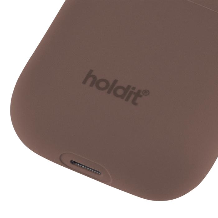 Bild 3, holdit AirPods 1/2 Skal Silikon Nygård Dark Brown