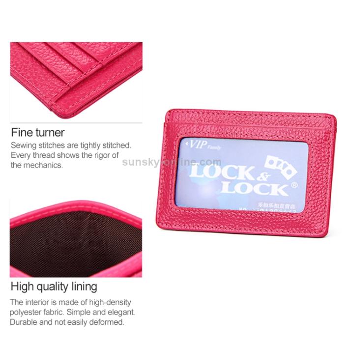 Bild 6, RFID Plånbok Korthållare Litchi Textur Rosa