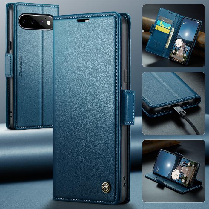 Bild 6, CASEME Google Pixel 11 / 11 Pro Fodral RFID Läder Blå