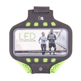 GEAR Sportarmband LED Premium Universal 6" Grå/Gul