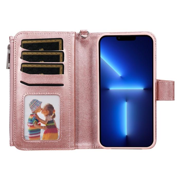 Bild 6, iPhone 13 Pro Fodral/Skal 2in1 Magnet Multifunktionellt Roséguld