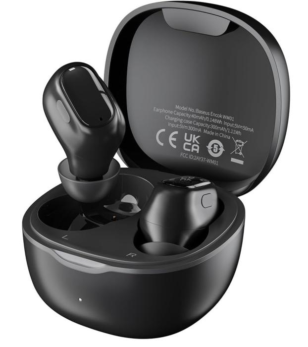 Bild 2, Baseus Encok WM01 True Wireless Hörlurar - Svart