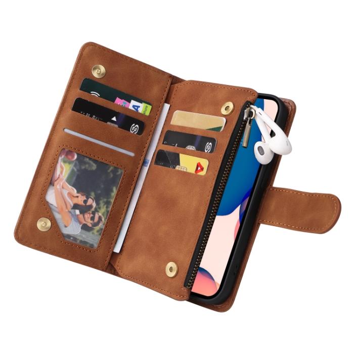 Bild 6, iPhone 14 Pro Fodral Flerfack Multifunktionell Brun