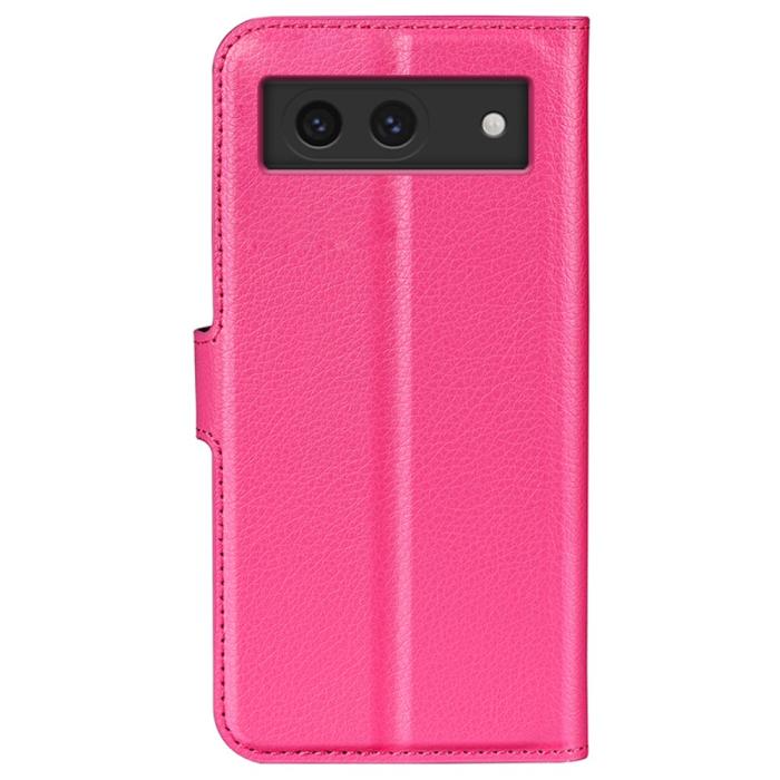 Bild 6, Google Pixel 8A Litchi Läder Fodral Rosa