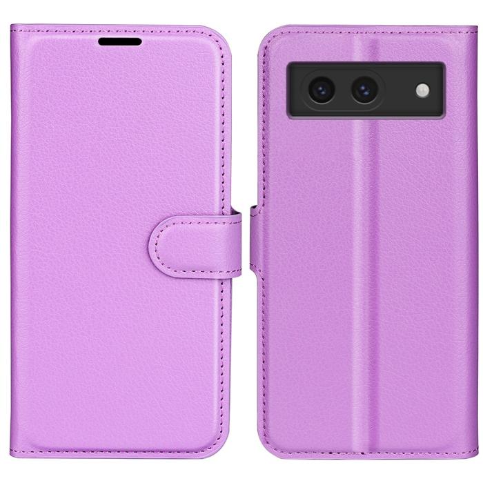 Bild 1, Google Pixel 8A Litchi Läder Fodral Lila