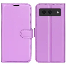 Google Pixel 8A Litchi L&auml;der Fodral Lila