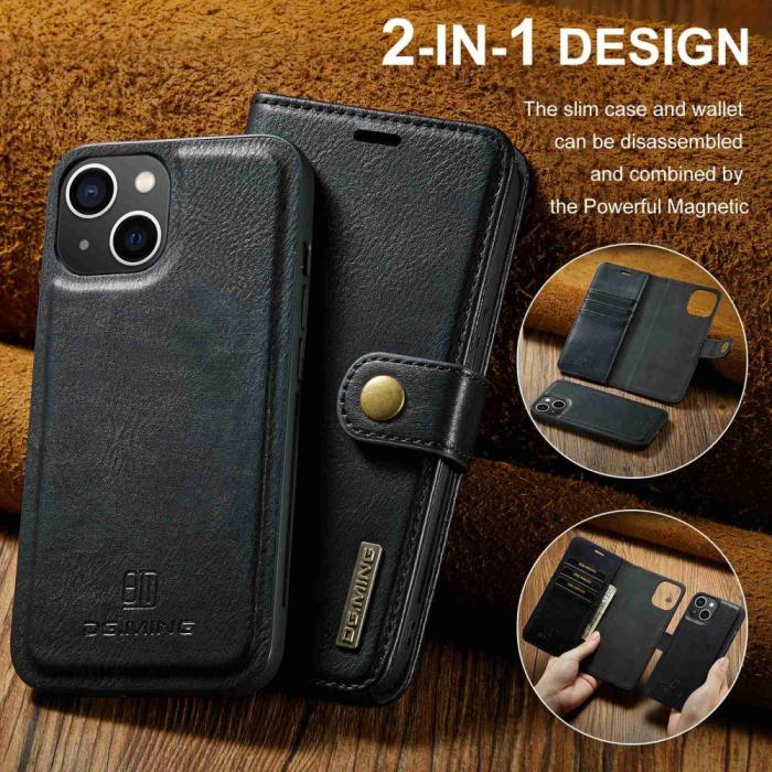 Bild 6, DG.MING iPhone 15 Plus 2in1 Magnet Fodral / Skal Svart