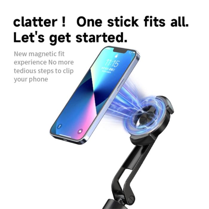 Bild 4, 360° MagSafe Tripod Selfie Stick Aluminium 130 cm Svart