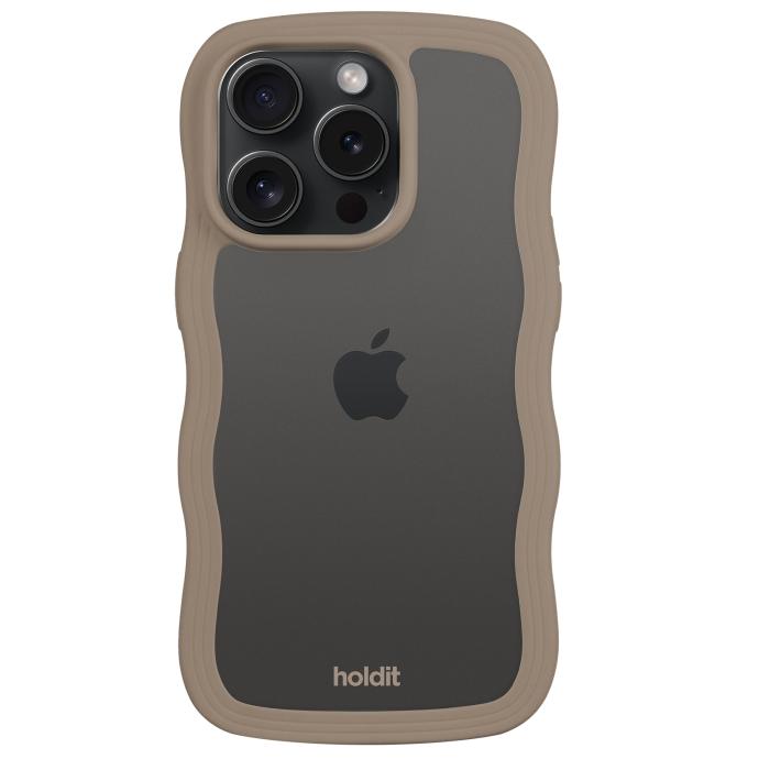 Bild 2, holdit iPhone 15 Pro Skal Wavy Mocha Brown Transparent