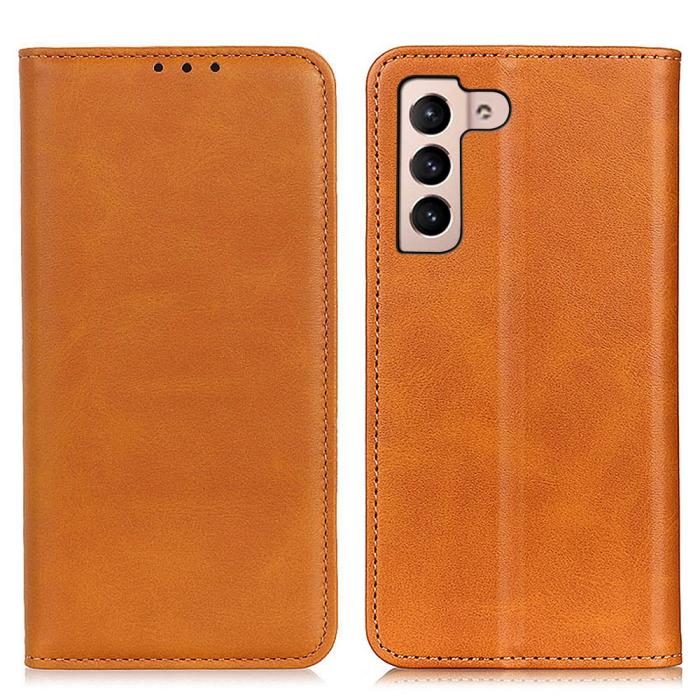 Bild 1, Samsung Galaxy S22 Plus Fodral Flip Split Läder Brun