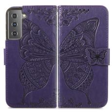 Samsung Galaxy S22 Plus Fodral Butterfly Tryckt Läder Lila