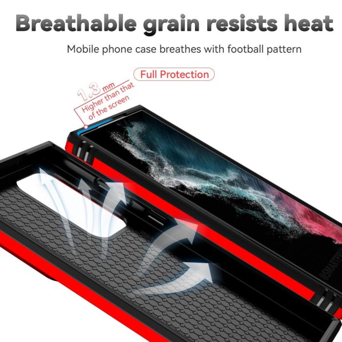 Bild 3, Samsung Galaxy S23 Ultra Skal Hybrid Ring CamShield Röd