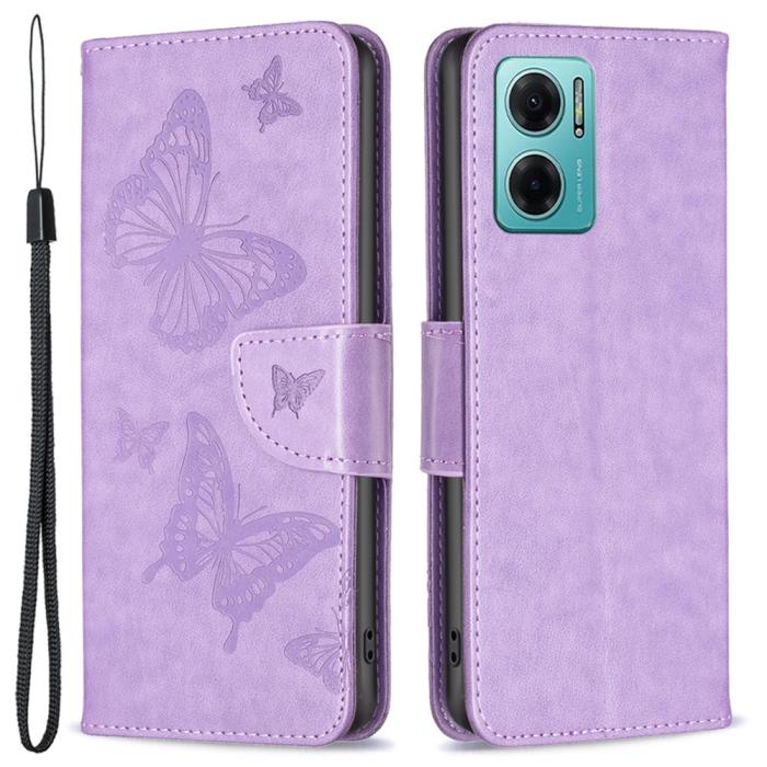 Bild 1, Xiaomi Redmi 10 5G Fodral Butterfly Lila
