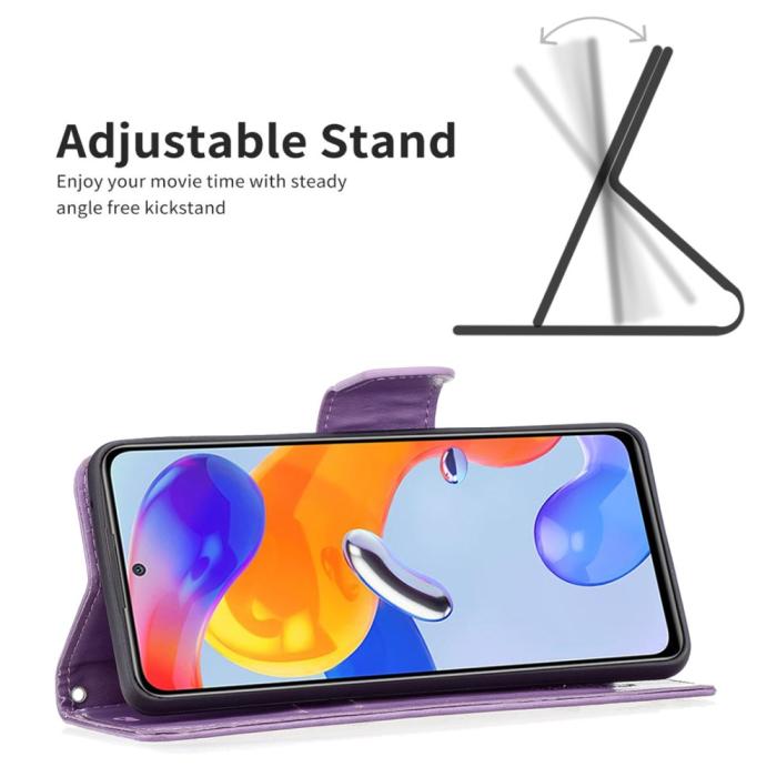 Bild 2, Xiaomi Redmi 10 5G Fodral Butterfly Lila