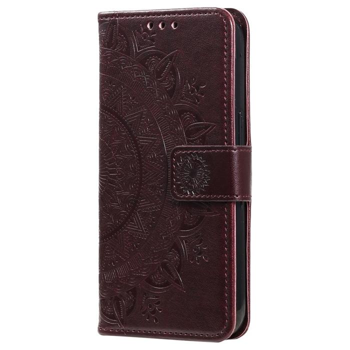 Bild 5, Xiaomi 12T / 12T Pro Fodral Mandala Läder Brun