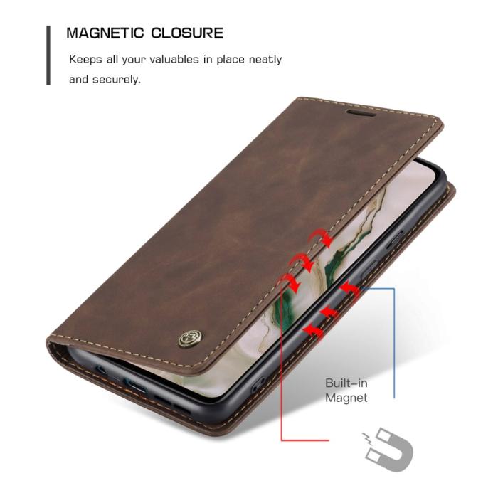 Bild 4, OnePlus Nord - CASEME Vintage Fodral - Brun
