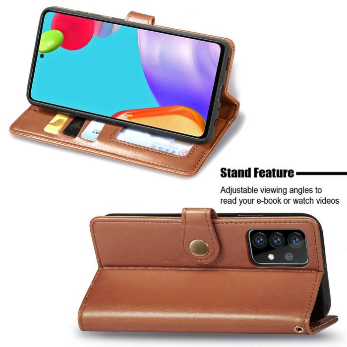 Bild 5, Samsung Galaxy A72 - Solid Plånboksfodral - Brun