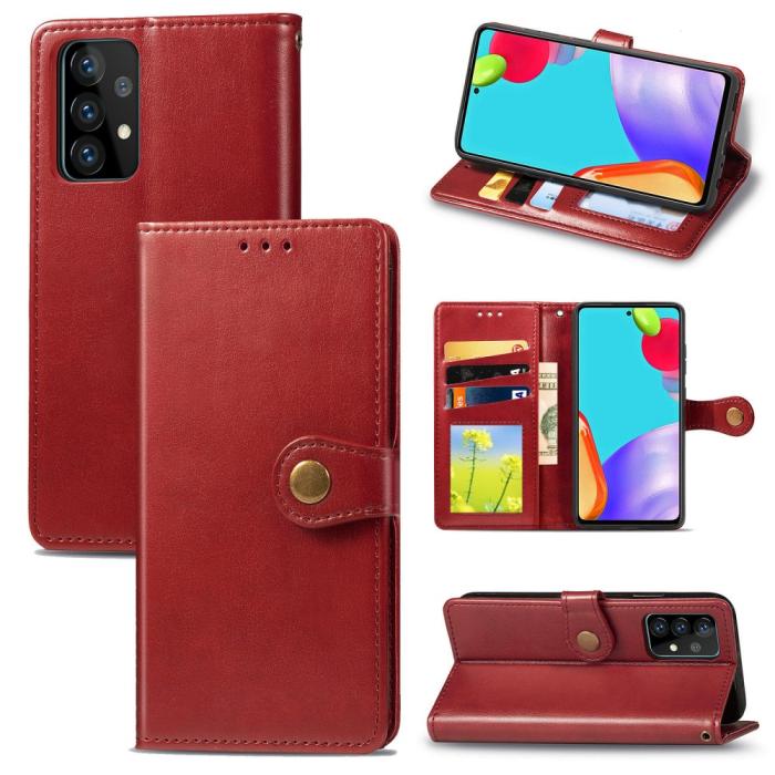 Bild 1, Samsung Galaxy A72 - Solid Plånboksfodral - Röd