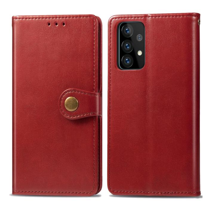 Bild 3, Samsung Galaxy A72 - Solid Plånboksfodral - Röd