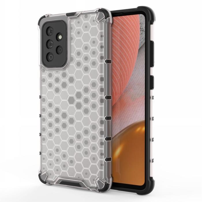 Bild 1, Samsung Galaxy A72 - Armor Honeycomb Textur Skal - Vit