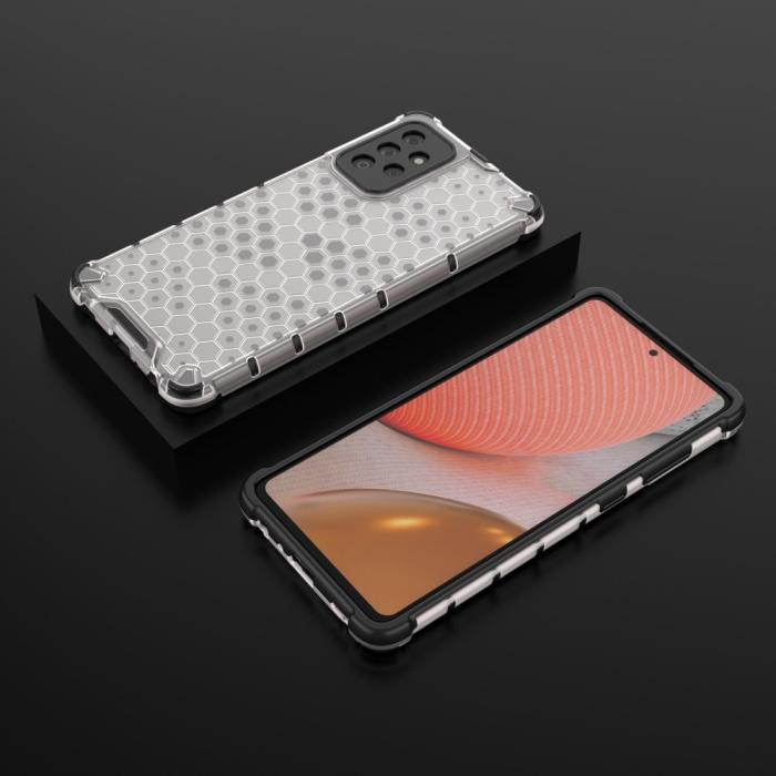 Bild 4, Samsung Galaxy A72 - Armor Honeycomb Textur Skal - Vit