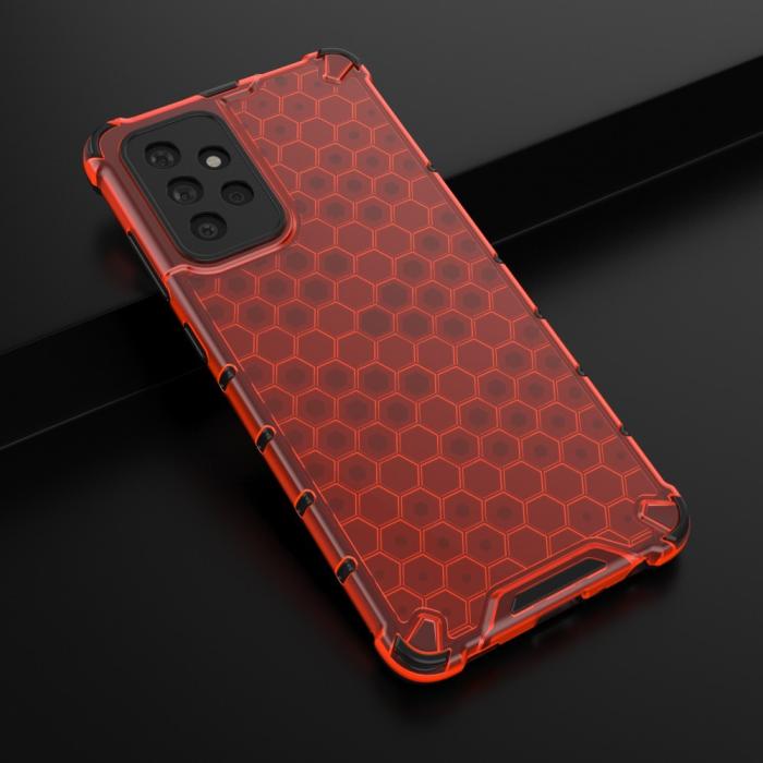 Bild 3, Samsung Galaxy A72 - Armor Honeycomb Textur Skal - Röd