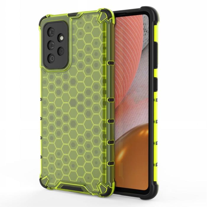 Bild 1, Samsung Galaxy A72 - Armor Honeycomb Textur Skal - Grön