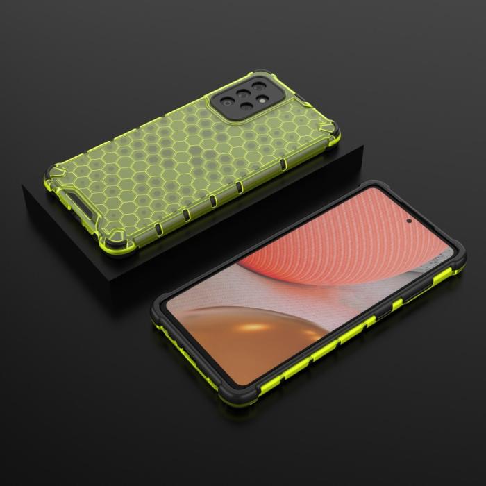 Bild 4, Samsung Galaxy A72 - Armor Honeycomb Textur Skal - Grön
