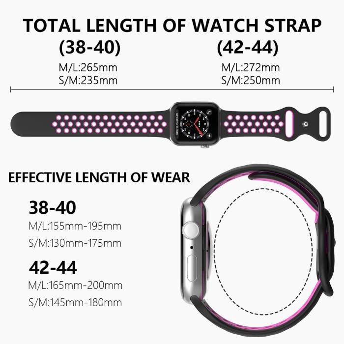 Bild 4, Sportarmband Dual-Color Apple Watch 42/44/45/49 mm (M/L) Svart/Lila