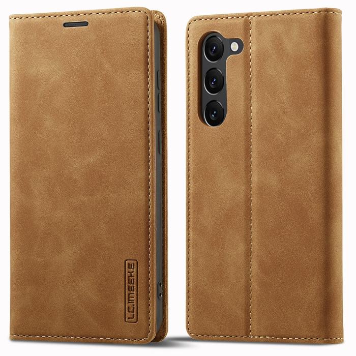Bild 1, LC.IMEEKE Samsung Galaxy S23 Fodral Flip Läder Brun