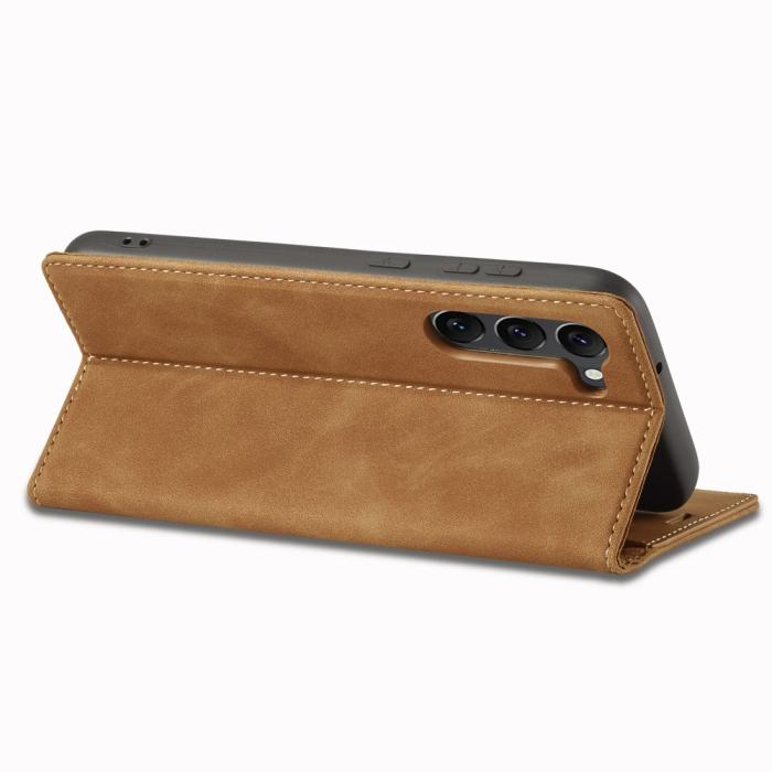 Bild 4, LC.IMEEKE Samsung Galaxy S23 Fodral Flip Läder Brun